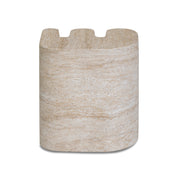 Thyme Faux Travertine Indoor/Outdoor Concrete Side Table