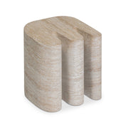 Thyme Faux Travertine Indoor/Outdoor Concrete Side Table