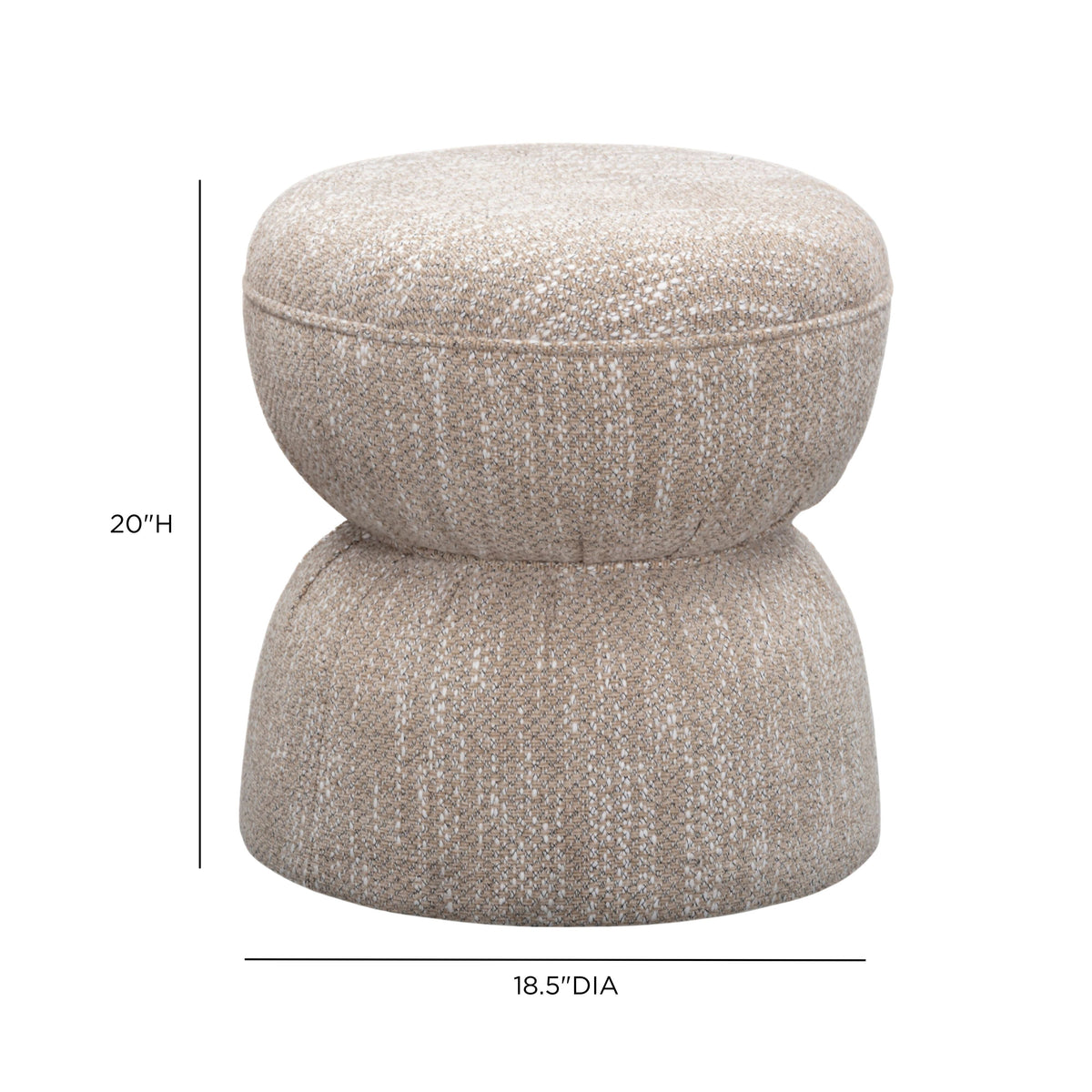 Tomlin Ruched Performance Fabric Game Ottoman