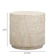Roxanne Faux Travertine Indoor/Outdoor Concrete Side Table