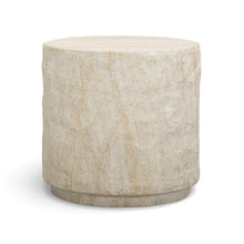 Roxanne Faux Travertine Indoor/Outdoor Concrete Side Table