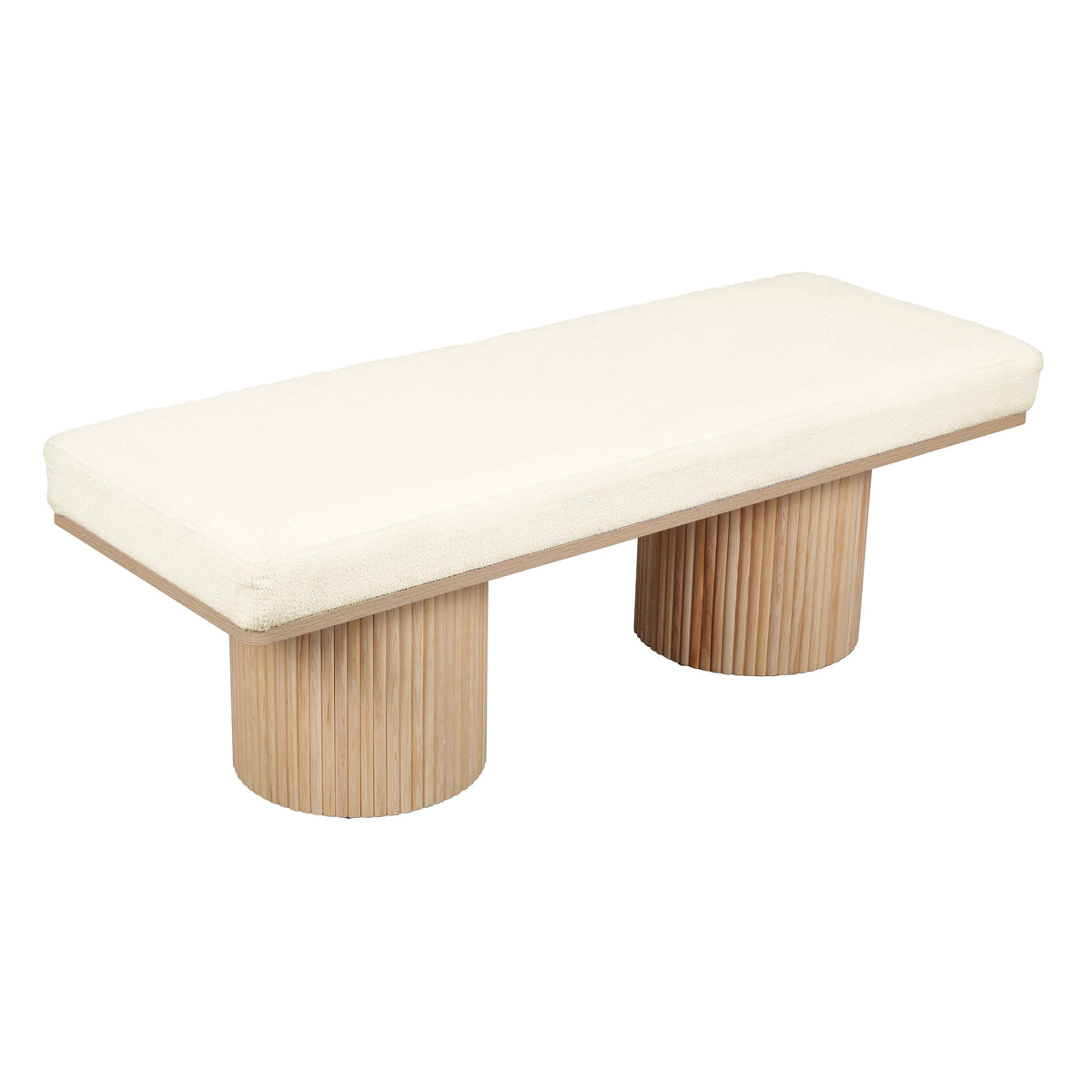 Sagano 48" White Dyed-Yarn Bench