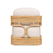 Lauretta Cream Performance Fabric and Natural Rattan Accent Chair