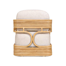 Lauretta Cream Performance Fabric and Natural Rattan Accent Chair
