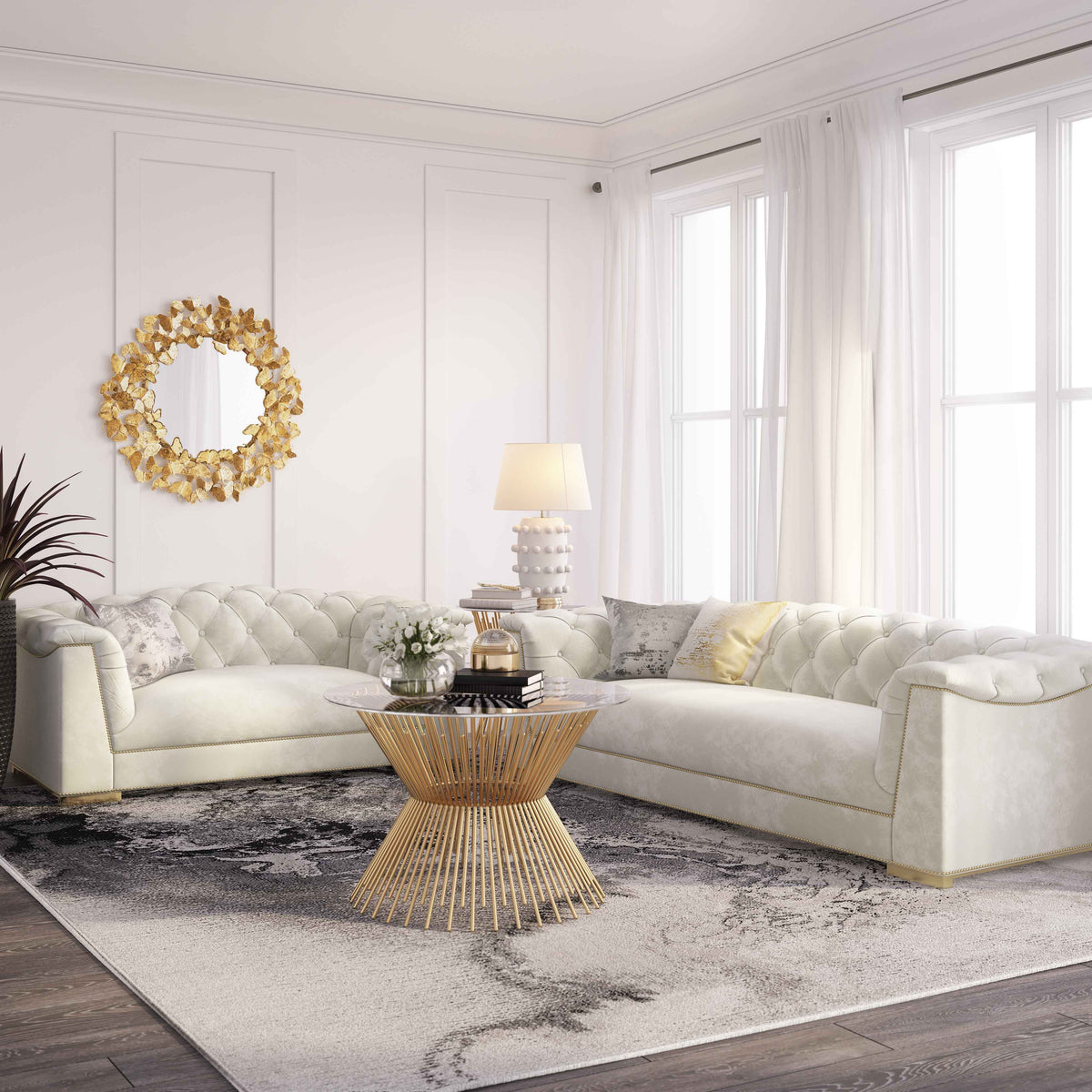 Farah 91" Performance Velvet Sofa by Inspire Me! Home Decor