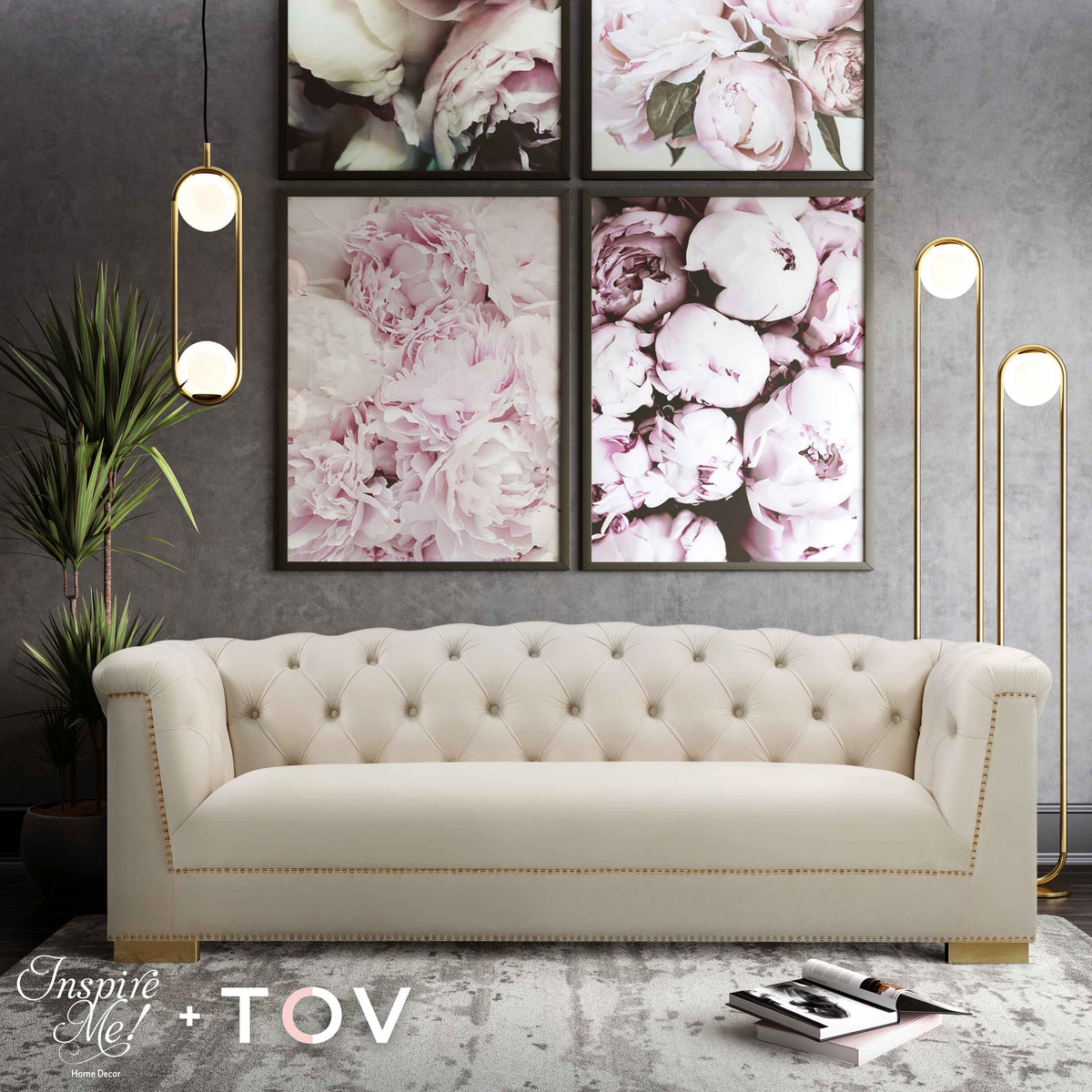 Farah 91" Performance Velvet Sofa by Inspire Me! Home Decor
