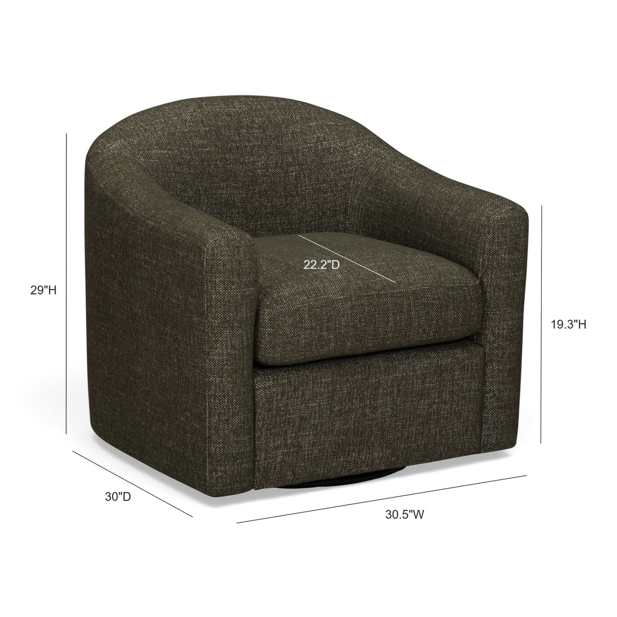 Thao Contract-Grade Basketweave Fabric Swivel Accent Chair