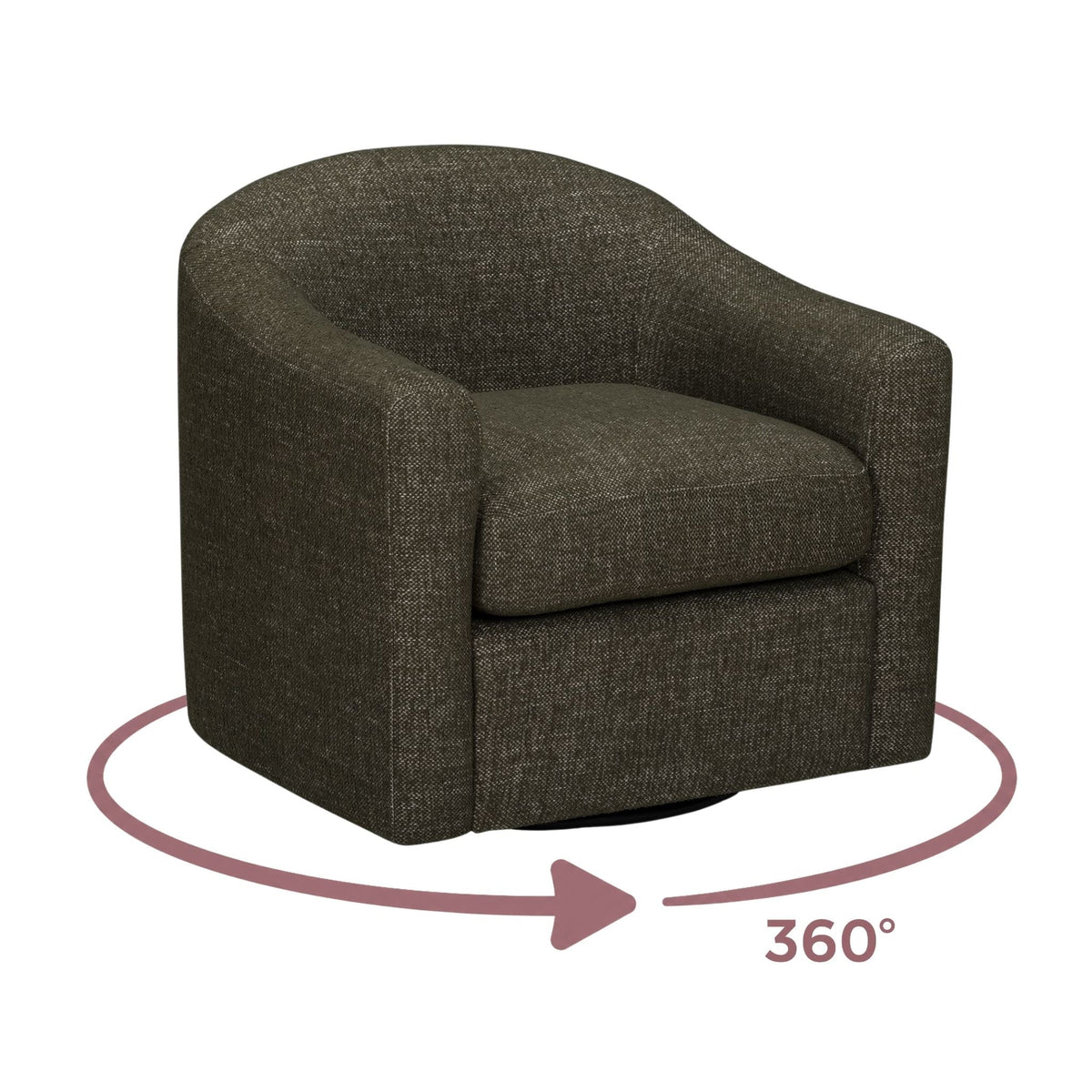 Thao Contract-Grade Basketweave Fabric Swivel Accent Chair