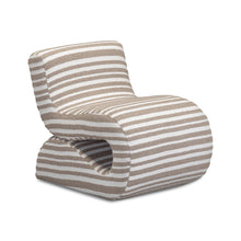 Senna Taupe Organic Stripes Contract-Grade Jacquard Fabric Accent Chair