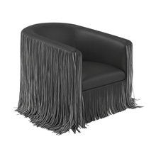 Shag Me Performance Vegan Leather Swivel Accent Chair