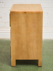 Single Blonde 3 Drawer Burlwood Nightstand
