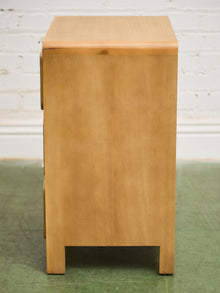 Single Blonde 3 Drawer Burlwood Nightstand