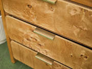 Single Blonde 3 Drawer Burlwood Nightstand