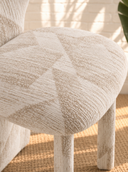 Vada Patterned Dining Chair in Cream Beige