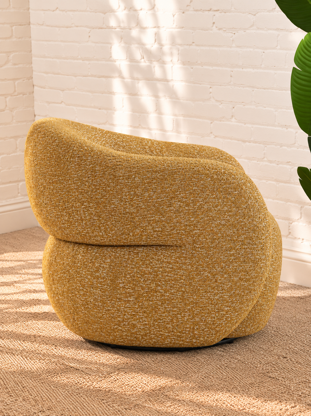Valencia Lounge Chair in Textured Yellow