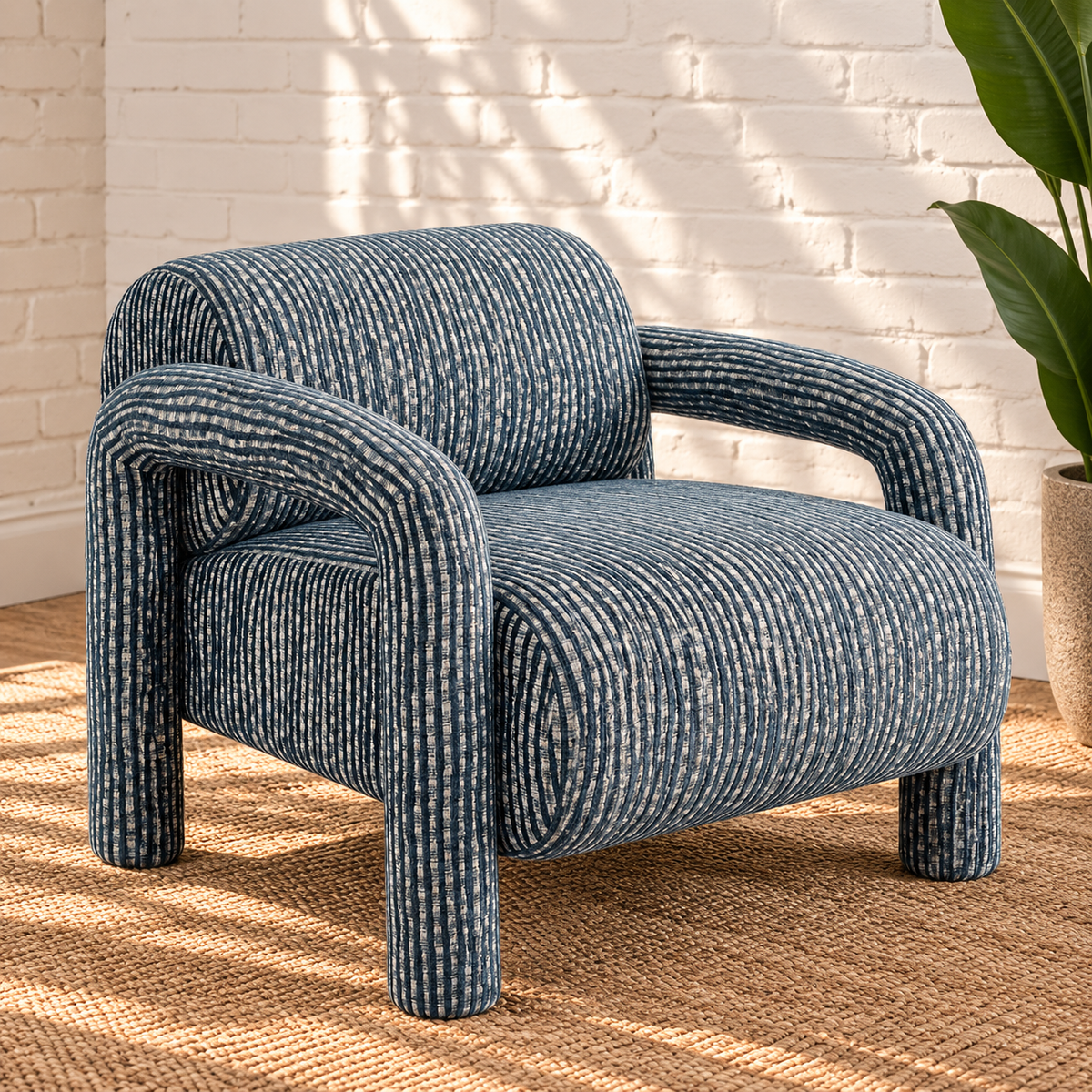 Verona Lounge Chair in Slate Blue