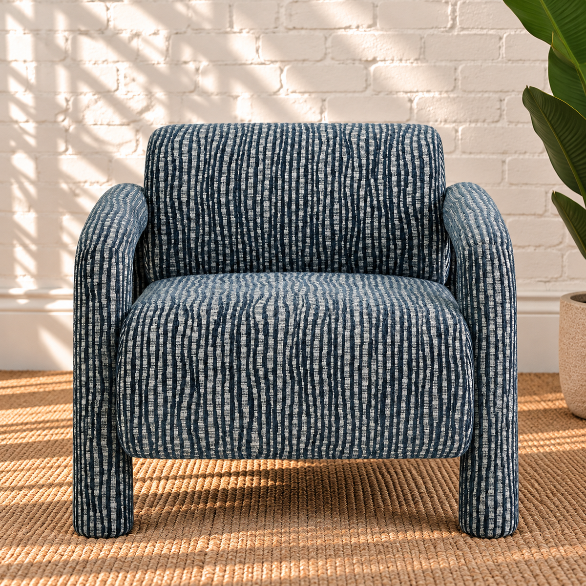 Verona Lounge Chair in Slate Blue