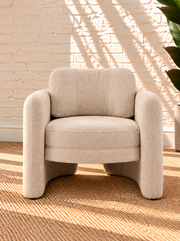 Viela Lounge Chair in Oatmeal Chenille