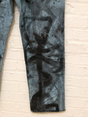 Hand-Painted Abstract Art Denim Jeans
