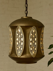 Vintage 1960s Sculptural Metal Hanging Pendant Lamp