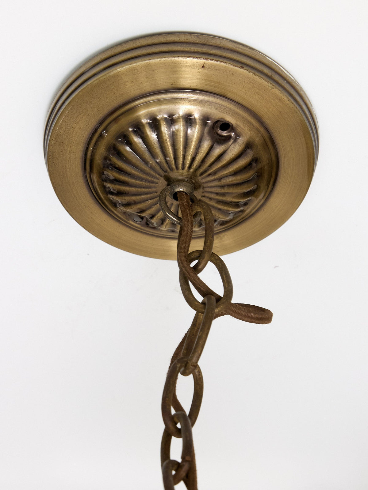 Vintage 1960s Sculptural Metal Hanging Pendant Lamp