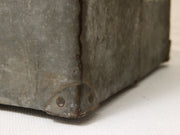 Vintage Galvanized Metal Storage Box with Hinged Lid