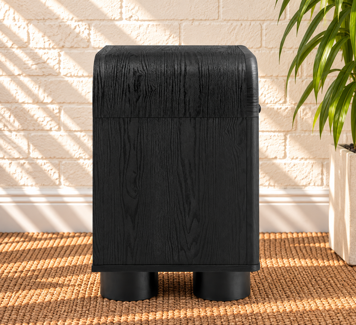 Vivienne One Drawer Nightstand in Charcoal