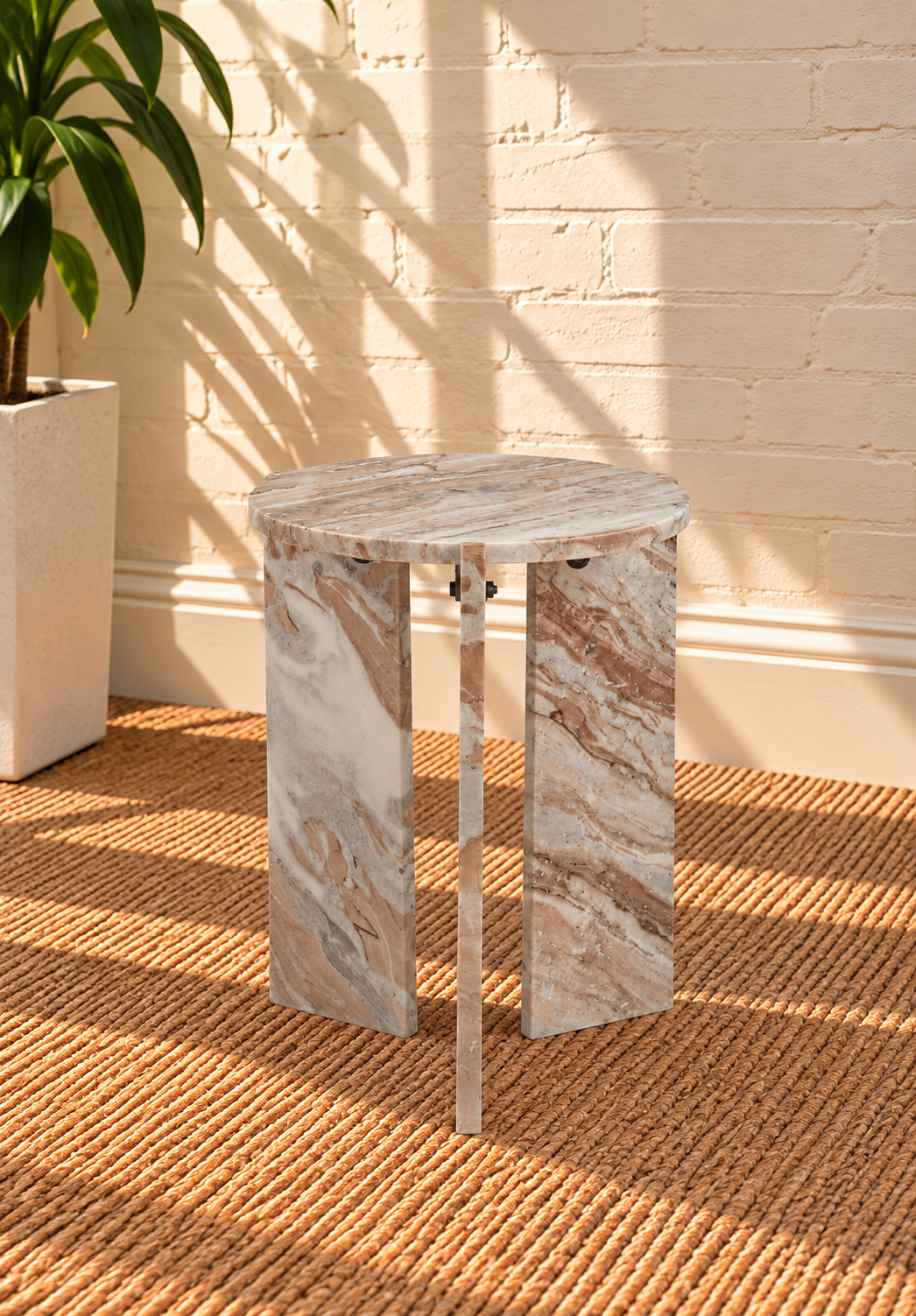 Zanea Marble Side Table in Cocoa Vein