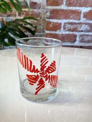 Vintage Glass with Red Bowl Graphic