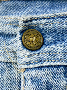 Vintage Light Denim Pants with Tapered Legs