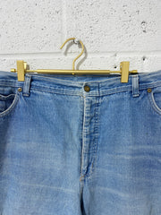 Vintage Light Denim Pants with Tapered Legs