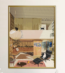 The Cat Study @eameshouse Gold Frame
