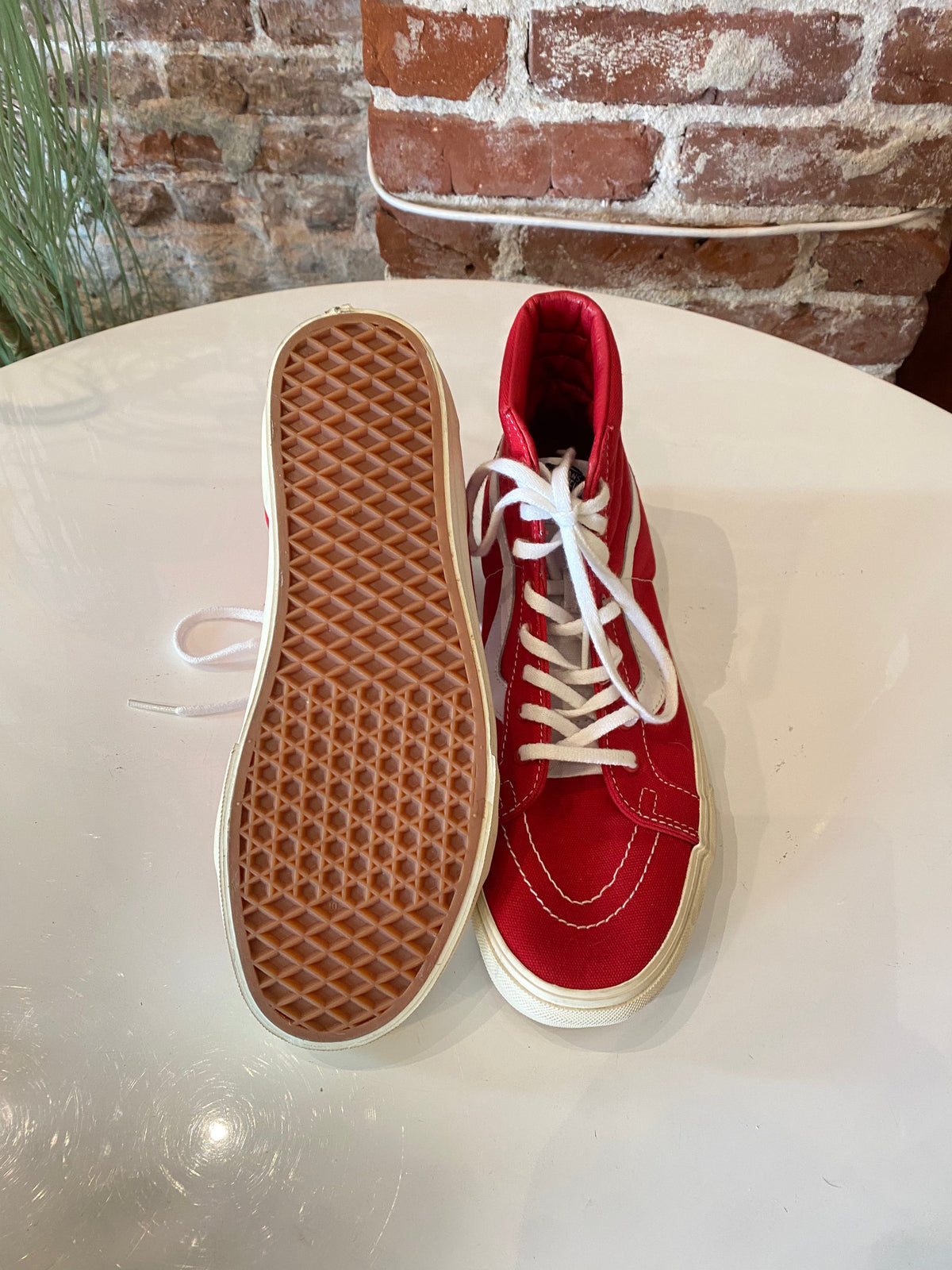 Red Canvas High Top Vans (10M)