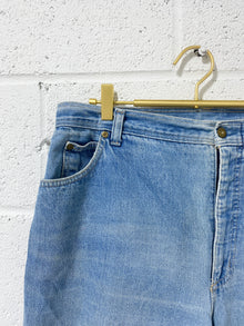 Vintage Light Denim Pants with Tapered Legs