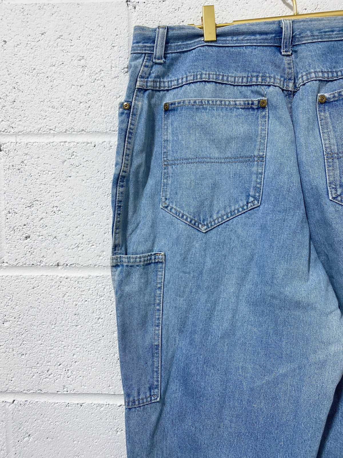 Vintage Light Denim Pants with Tapered Legs