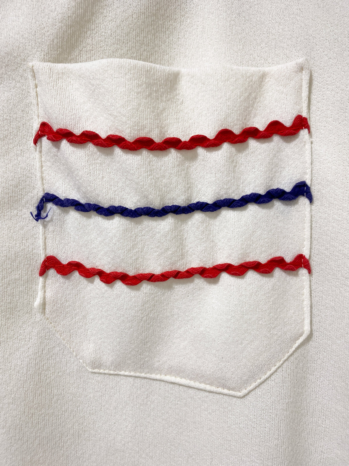 Vintage Snow White Polyester pants with Red and Blue Detail - Plus Size