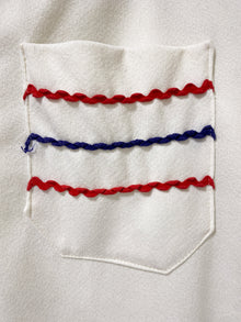 Vintage Snow White Polyester pants with Red and Blue Detail - Plus Size