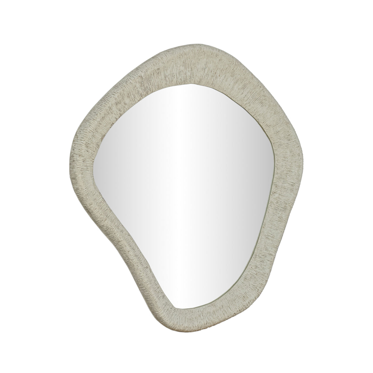 Orpheus 35"X31" Ribbed Lightweight Faux Stone Wall Mirror