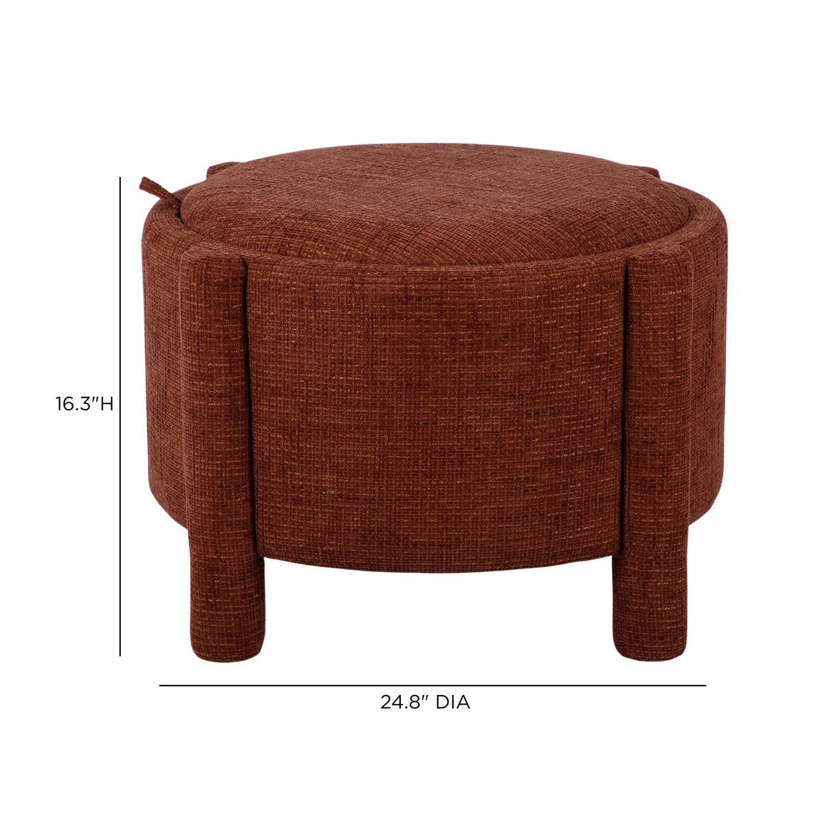 Bellamy Railroad Chenille Storage Stool With Reversible Tray Top