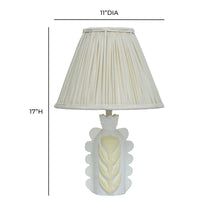 Edith Scalloped Papier Mache Flower Pleated Table Lamp
