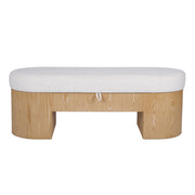 Poppi 49" Cream Performance Fabric Storage Bench