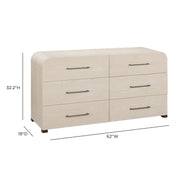 Marissa 62" Ash 6-Drawer Dresser