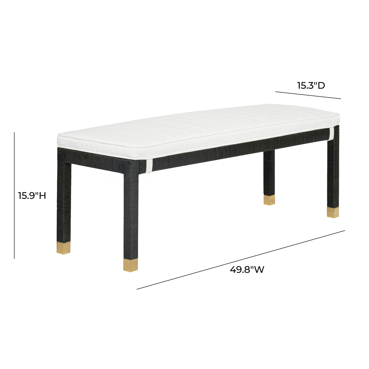 Amara 50" Rattan Bench