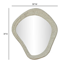 Orpheus 35"X31" Ribbed Lightweight Faux Stone Wall Mirror