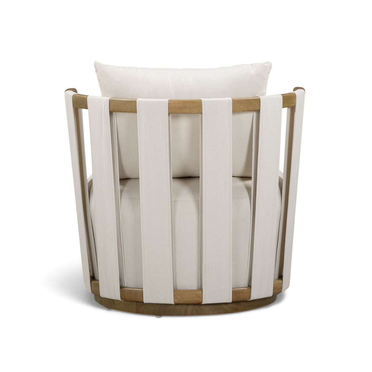 Paolo Cream Upcycled Basketweave Fabric Outdoor Accent Chair