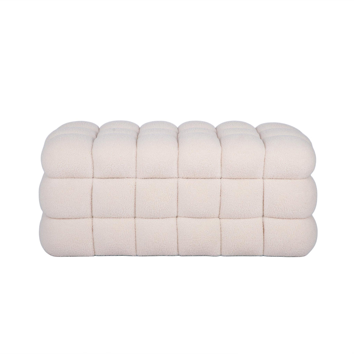 Anita 39" Faux Shearling Storage Bench With Reversible Tray Top