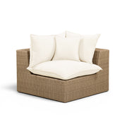 Cali Performance Fabric & Wicker Outdoor Corner Chair