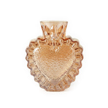 Heart Amber Glass Vase