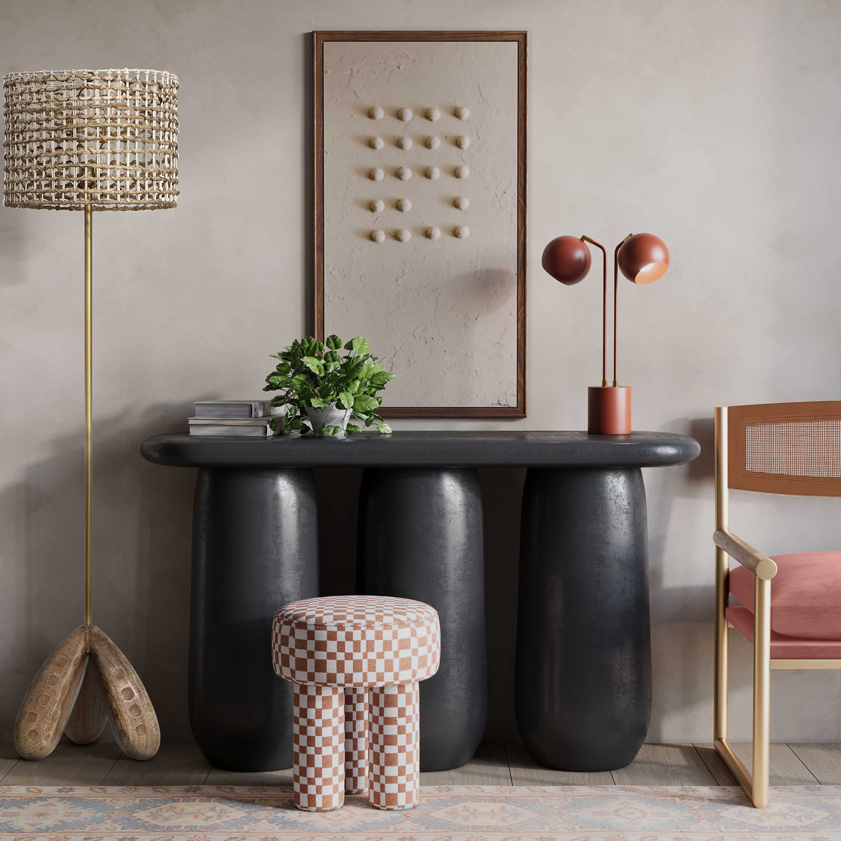 Claire Textured Accent Stool