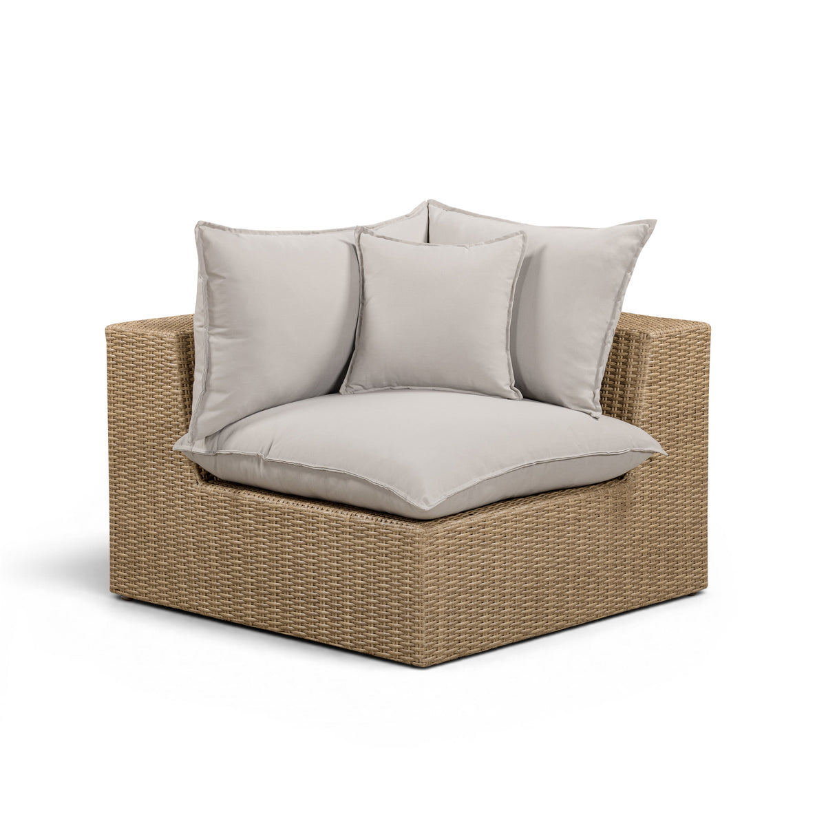 Cali Performance Fabric & Wicker Outdoor Corner Chair